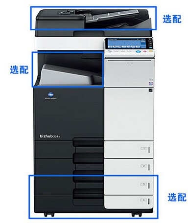 柯尼卡美能達(dá)bizhub 224e數(shù)碼復(fù)合機(jī)+雙面同步輸稿器 打印/復(fù)印/掃描